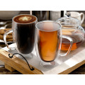 Haonai Large Capacity 500 ml, 16 oz capacity Excellent Tea Mug or Coffee Mug ,Heatproof Insulating Double Walled Glass Mug